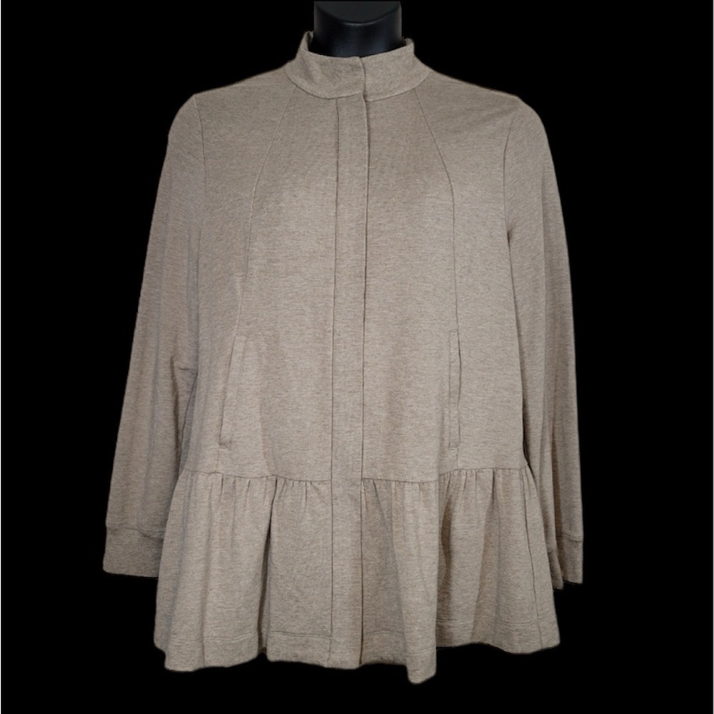 CAbi Weekend Topper Lightweight Tan Jacket Sz Lg